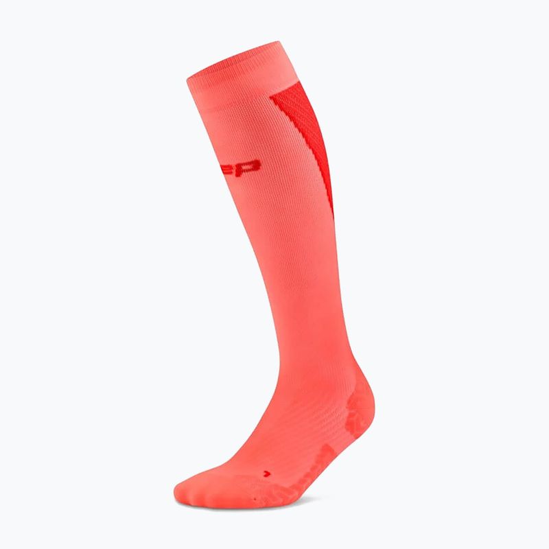 Дамски чорапи CEP Ultralight Tall 4.0 neon coral/red 2