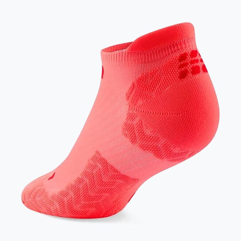 Дамски чорапи CEP Ultralight No Show 4.0 neon coral/red 3