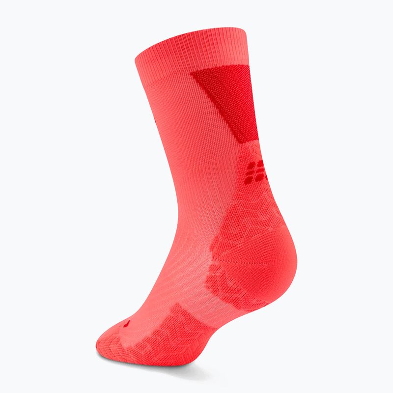 Дамски чорапи CEP Ultralight Mid Cut 4.0 neon coral/red 3