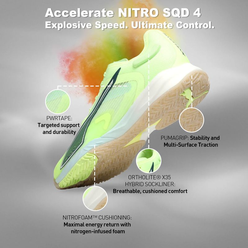 Обувки PUMA Accelerate NITRO SQD 4 puma fizzy light/green terrain/puma white/puma silver 7