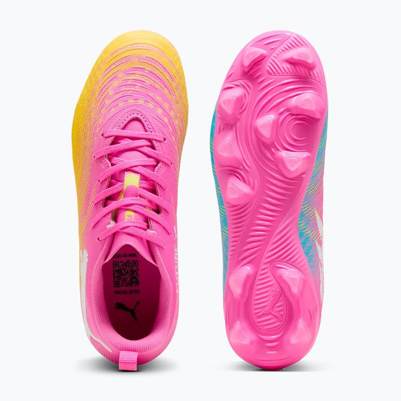 Детски футболни обувки PUMA Future 9 Play FG/AG Jr poison pink/puma wht/sun stream/bright aqua/puma blk 3