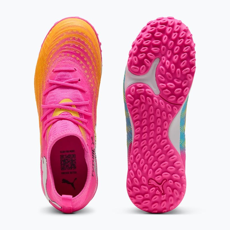 Детски футболни обувки PUMA Future 9 Match TT + Mid Jr poison pink/puma wht/sun stream/bright aqua/puma blk 3