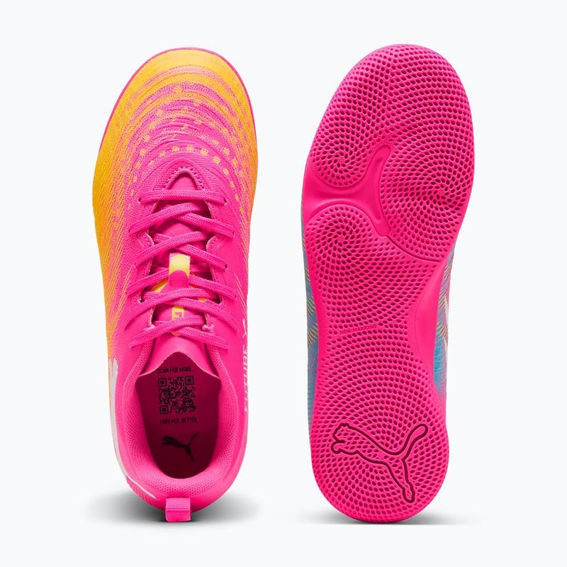 Детски футболни обувки PUMA Future 9 Play IT Jr poison pink/puma wht/sun stream/bright aqua/puma blk 6