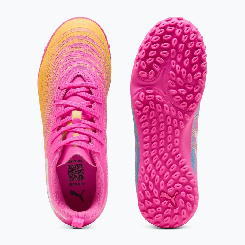 Детски футболни обувки PUMA Future 9 Play TT poison pink/puma wht/sun stream/bright aqua/puma blk 5