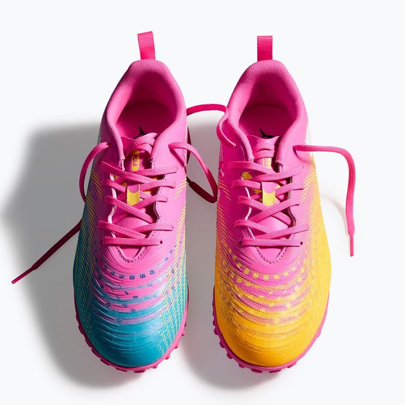 Детски футболни обувки PUMA Future 9 Play TT poison pink/puma wht/sun stream/bright aqua/puma blk 6