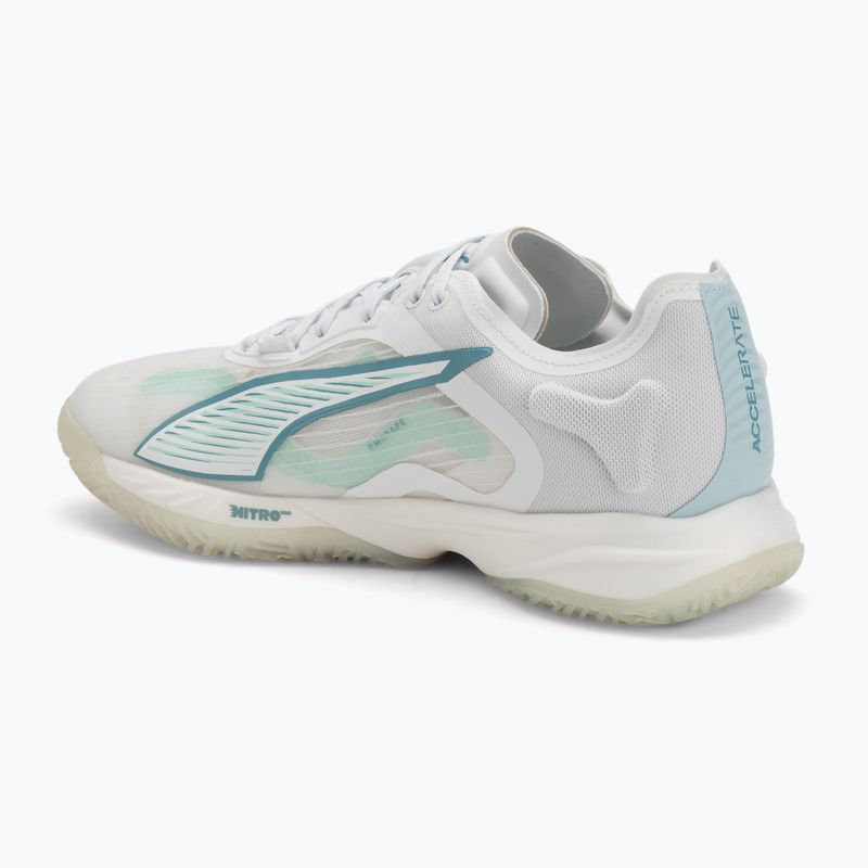 Дамски обувки за хандбал PUMA Accelerate Nitro SQD 4 Game On puma white/baltic sea blue/fresh water 3