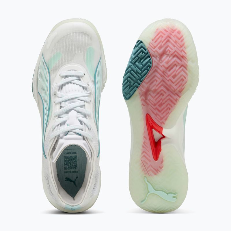 Дамски обувки за хандбал PUMA Accelerate Nitro SQD 4 Game On puma white/baltic sea blue/fresh water 12
