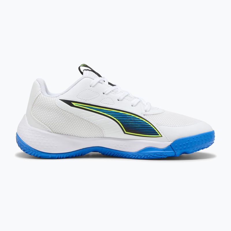 Детски обувки за хандбал PUMA Accelerate 4 Game On Jr puma white/glowing red/ultra blue 9