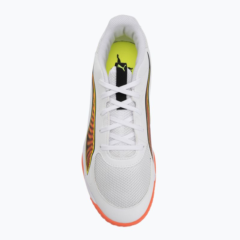 Детски обувки за хандбал PUMA Accelerate 4 Game On Jr puma white/glowing red/ultra blue 5