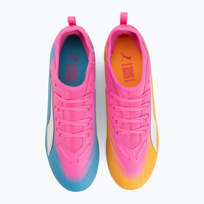Детски футболни обувки PUMA Ultra 6 Match FG/AG Jr poison pink/puma wht/sun stream/bright aqua/puma blk 5