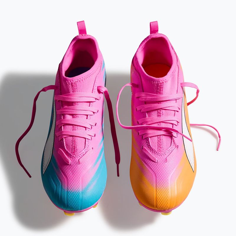 Детски футболни обувки PUMA Ultra 6 Match FG/AG Jr poison pink/puma wht/sun stream/bright aqua/puma blk 6