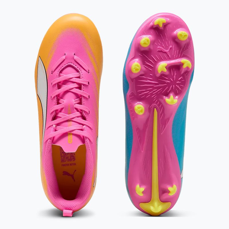 Детски футболни обувки PUMA Ultra 6 Play FG/AG Jr poison pink/puma wht/sun stream/bright aqua/puma blk 6