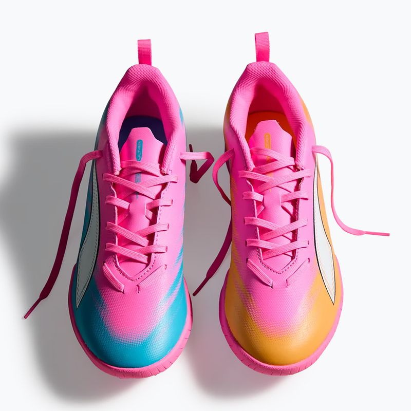 Детски футболни обувки PUMA Ultra 6 Play TT Jr poison pink/puma wht/sun stream/bright aqua/puma blk 5