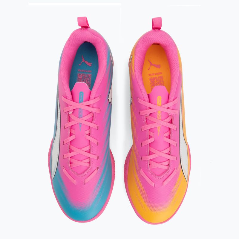 Детски футболни обувки PUMA Ultra 6 Play TT Jr poison pink/puma wht/sun stream/bright aqua/puma blk 5