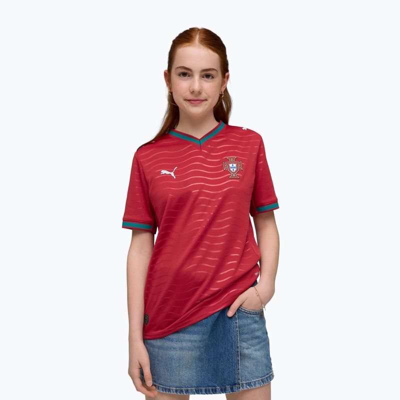 Детска футболна фланелка PUMA FPF Portugal Home Jersey Replica Club Jr червено/зелено 3