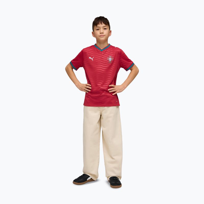 Детска футболна фланелка PUMA FPF Portugal Home Jersey Replica Club Jr червено/зелено 4