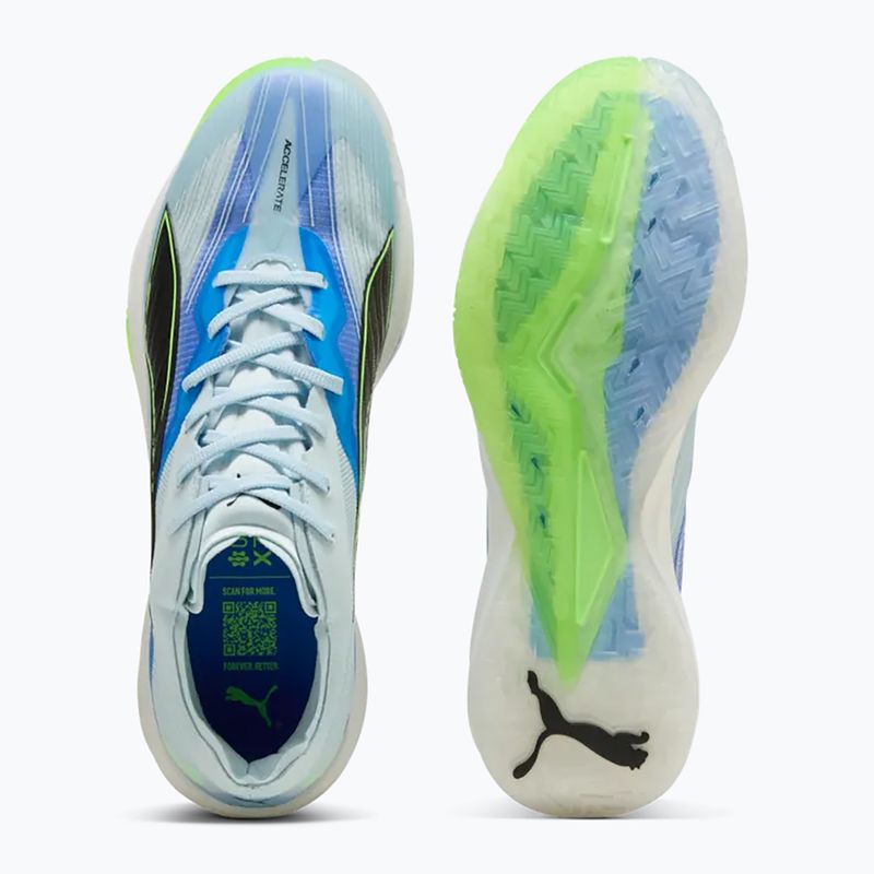 Обувки за хандбал PUMA Accelerate Nitro SQD 5 aqua glow/puma black/green glare/royal sapphire 3