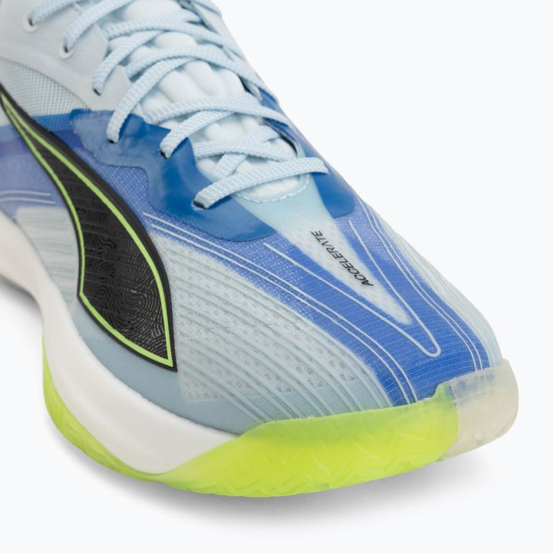 Обувки за хандбал PUMA Accelerate Nitro SQD 5 aqua glow/puma black/green glare/royal sapphire 7