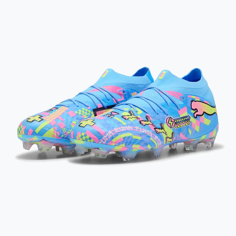 Футболни обувки PUMA Future 9 Ultimate Advanced Level FG puma white/blue glimmer/pink glimmer/yellow alert 3