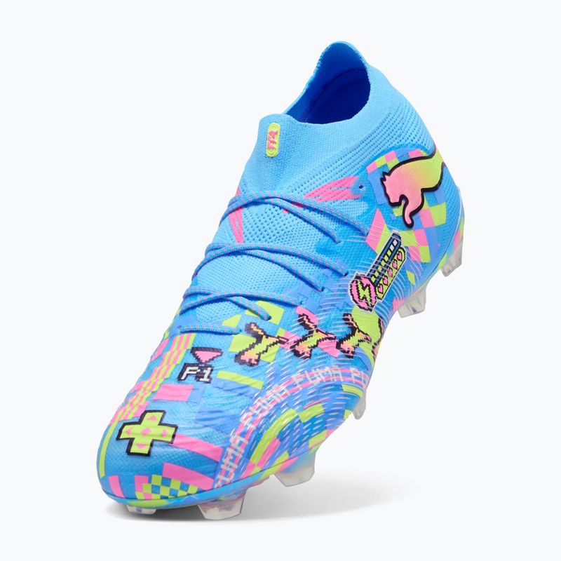 Футболни обувки PUMA Future 9 Ultimate Advanced Level FG puma white/blue glimmer/pink glimmer/yellow alert 4