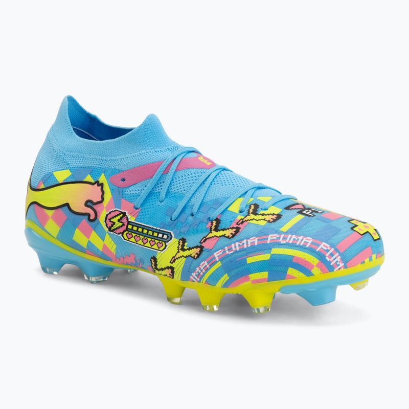 Футболни обувки PUMA Future 9 Match Advanced Level FG/AG puma white/blue glimmer/pink glimmer/yellow alert