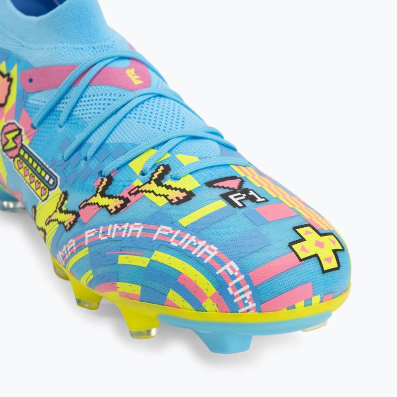 Футболни обувки PUMA Future 9 Match Advanced Level FG/AG puma white/blue glimmer/pink glimmer/yellow alert 7