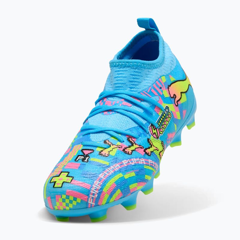 Детски футболни обувки PUMA Future 9 Match Advanced Level FG/AG Jr puma white/blue glimmer/pink glimmer/yellow alert 4