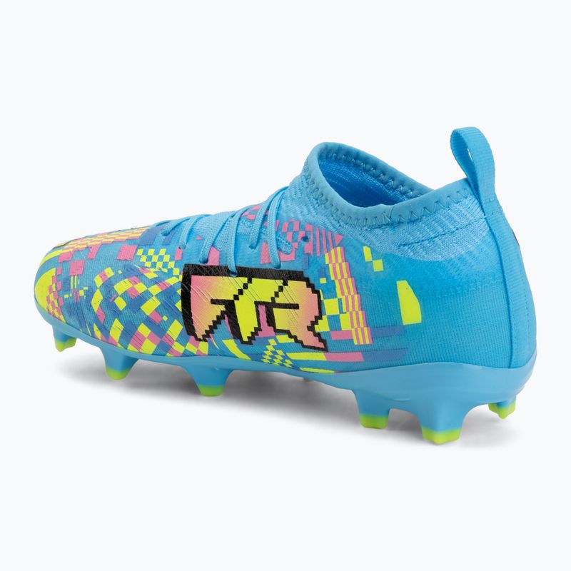 Детски футболни обувки PUMA Future 9 Match Advanced Level FG/AG Jr puma white/blue glimmer/pink glimmer/yellow alert 3