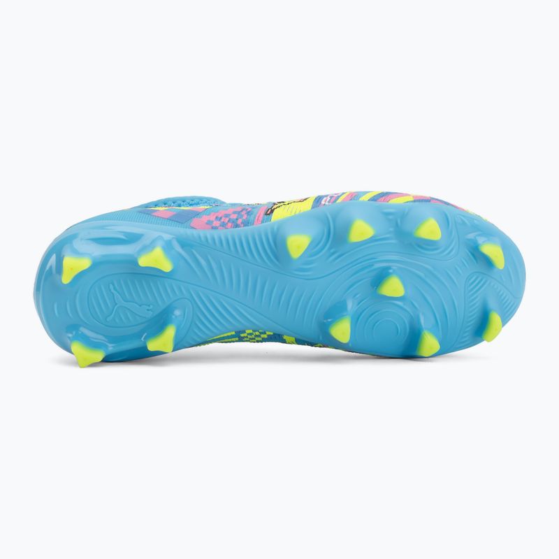 Детски футболни обувки PUMA Future 9 Match Advanced Level FG/AG Jr puma white/blue glimmer/pink glimmer/yellow alert 4