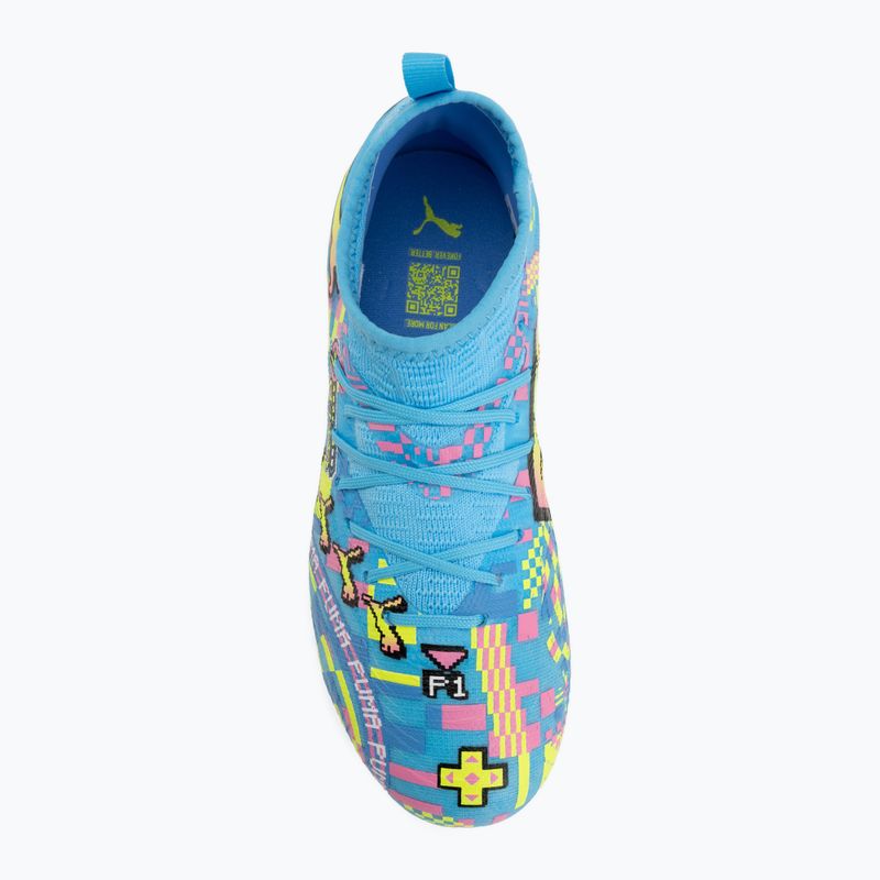 Детски футболни обувки PUMA Future 9 Match Advanced Level FG/AG Jr puma white/blue glimmer/pink glimmer/yellow alert 5