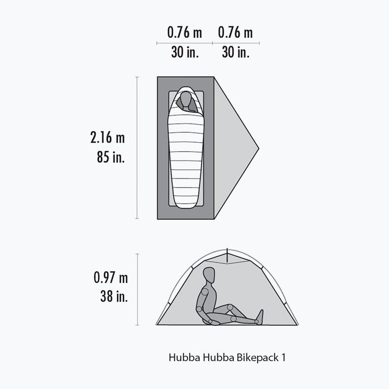 Палатка за трекинг за 1 човек MSR Hubba Hubba Bikepack 1 green 13