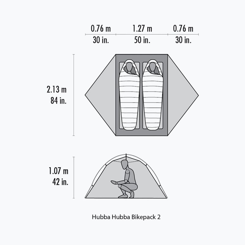 Палатка за трекинг за 2 човека MSR Hubba Hubba Bikepack 2 green 17