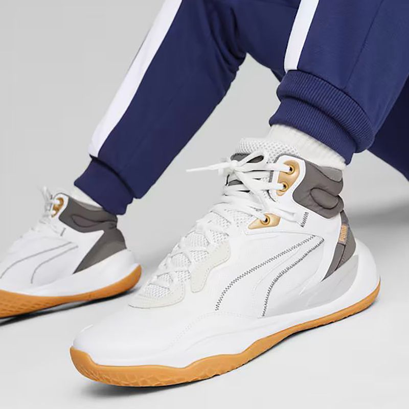 Мъжки баскетболни обувки PUMA Playmaker Pro Mid Trophies ash gray/cast iron/puma gold 13