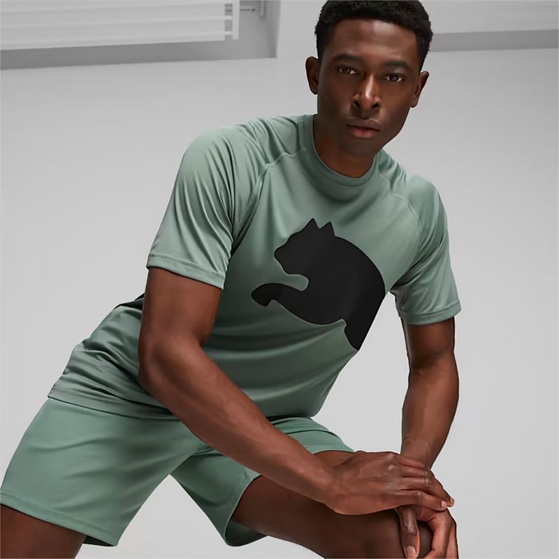 Мъжка тренировъчна тениска PUMA Train All Day Big Cat eucalyptus/puma black 3