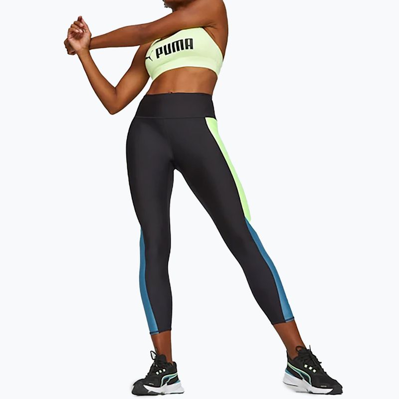 Дамски тренировъчни гамаши PUMA Fit Eversculpt Color Block Hw 7/8 puma black/speed green