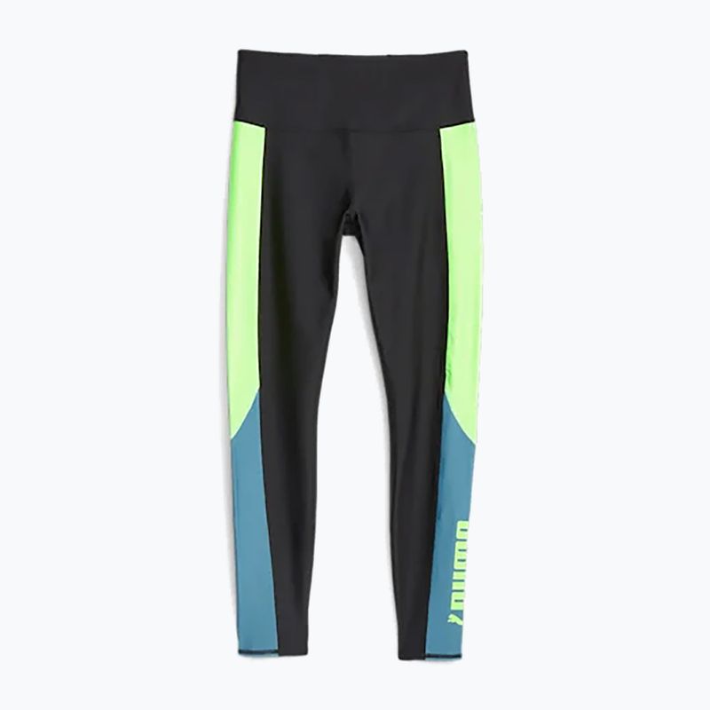 Дамски тренировъчни гамаши PUMA Fit Eversculpt Color Block Hw 7/8 puma black/speed green 3