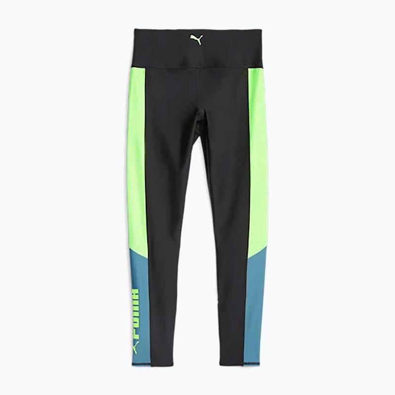 Дамски тренировъчни гамаши PUMA Fit Eversculpt Color Block Hw 7/8 puma black/speed green 4