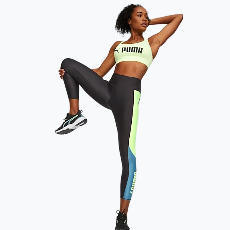 Дамски тренировъчни гамаши PUMA Fit Eversculpt Color Block Hw 7/8 puma black/speed green 5