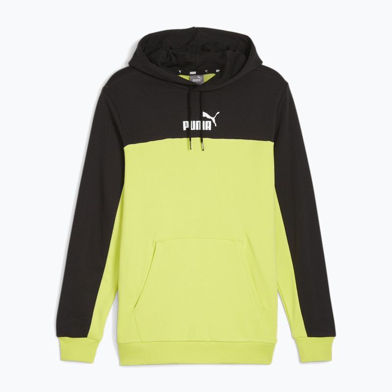 Мъжки суитшърт PUMA ESS+ Block Hoodie TR puma black/lime sheen 5