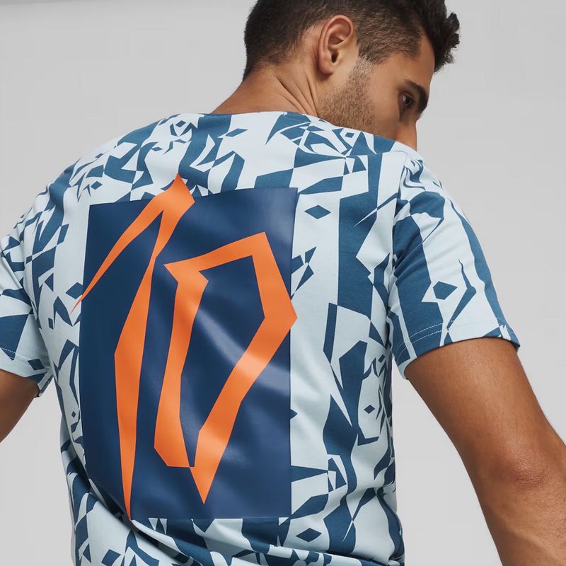 Мъжка футболна тениска PUMA Neymar Jr Creativity Logo Tee ocean tropic/turquoise surf 4