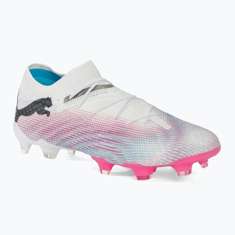 Футболни обувки PUMA Future 7 Ultimate Low FG/AG white/black/poison pink/bright aqua/silver mist