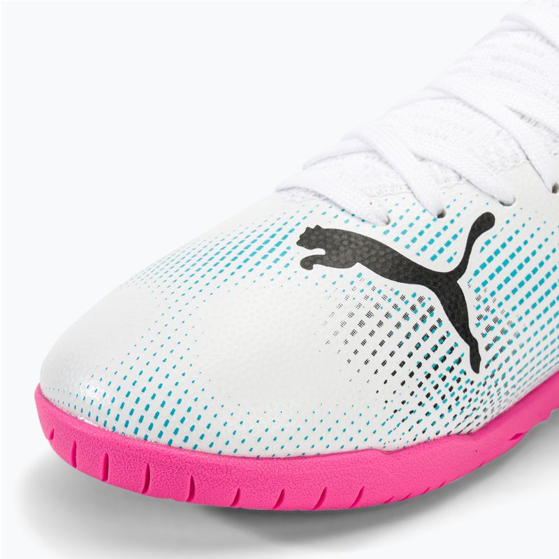 Детски футболни обувки PUMA Future 7 Play IT puma white/puma black/poison pink 7