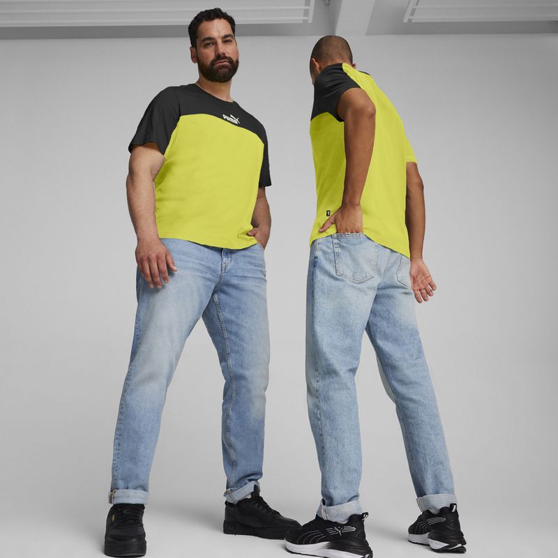 Мъжки тениски PUMA ESS+ Block Tee puma black/lime sheen 3