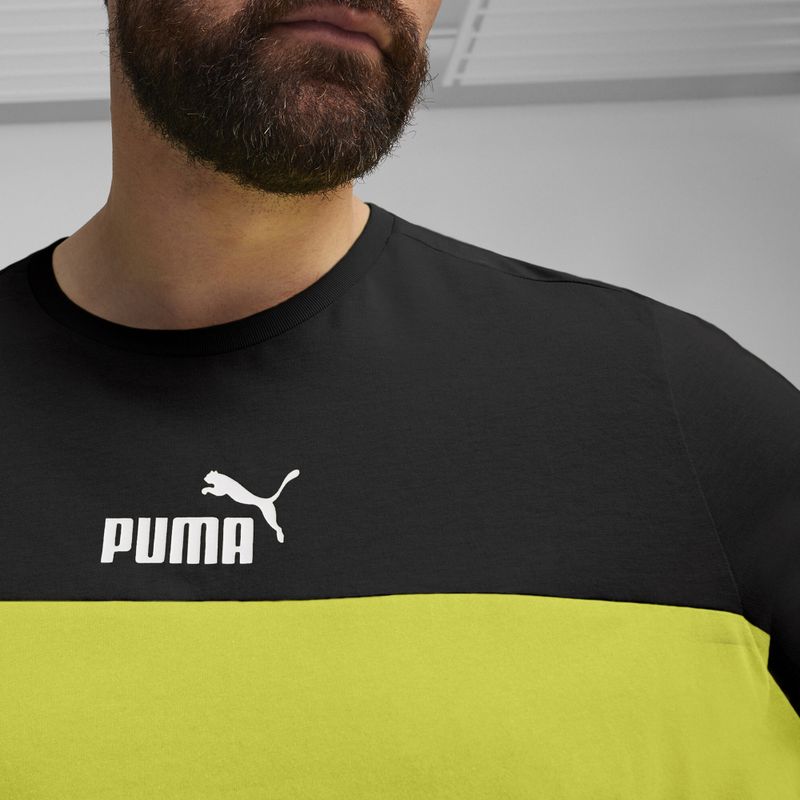 Мъжки тениски PUMA ESS+ Block Tee puma black/lime sheen 5