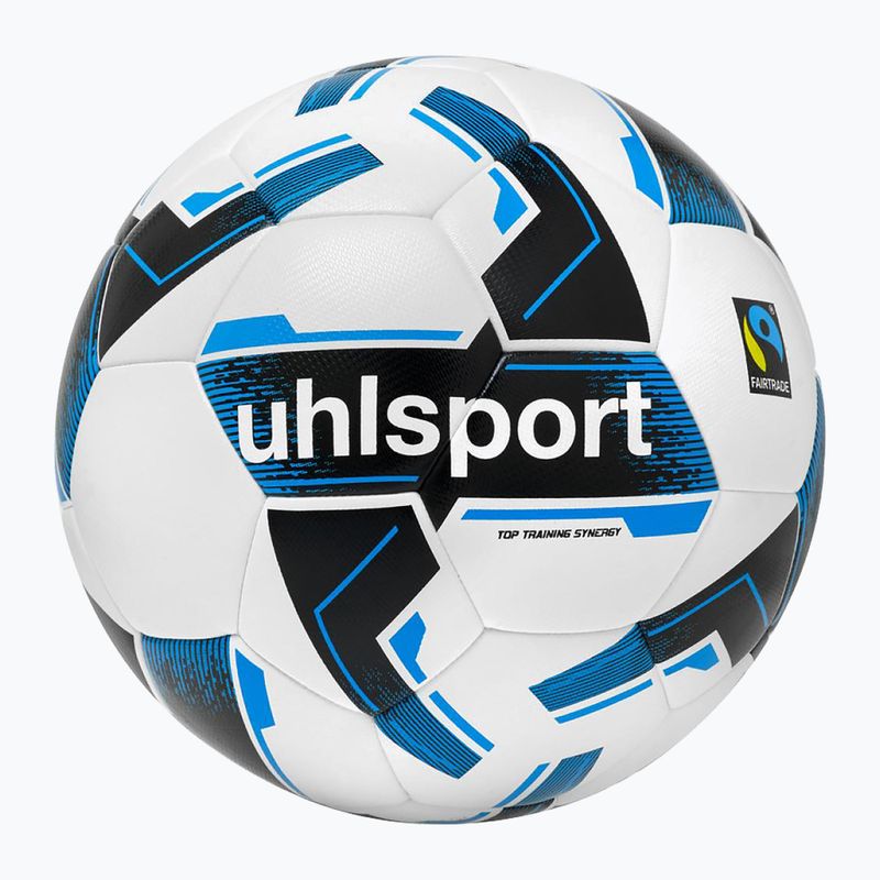 Футболна топка uhlsport Top Training Synergy Fairtrade white/black/blue размер 4 4