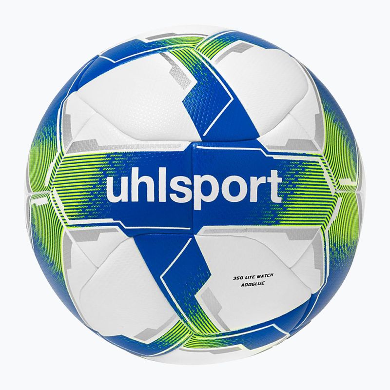 Футболна топка uhlsport 350 Lite Match Addglue white/royal/fluo yellow размер 5 4