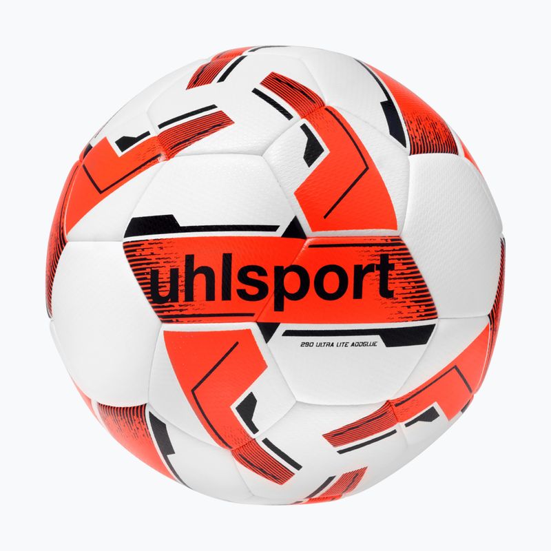 Футболна топка uhlsport 290 Ultra Lite Addglue white/fluo orange/navy  размер 5