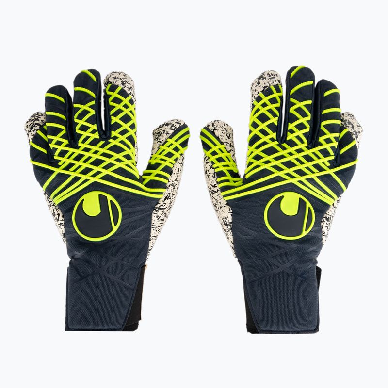 Вратарски ръкавици uhlsport Prediction Supergrip + HN navy/white/fluo yellow