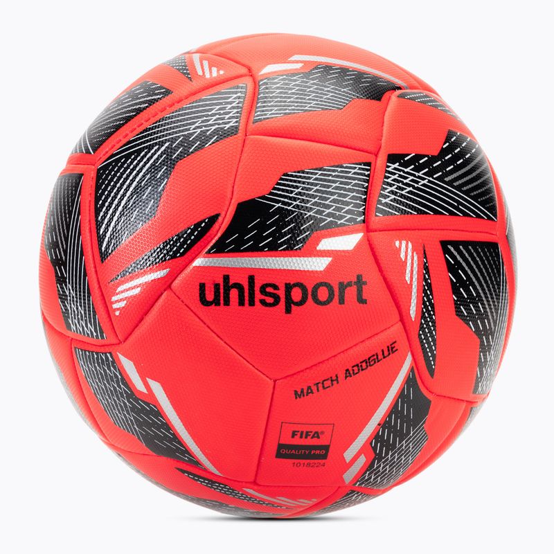 Футбол uhlsport Match Addglue fluo red/navy/silver размер 5