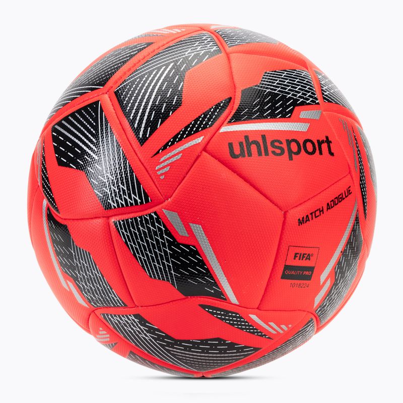 Футбол uhlsport Match Addglue fluo red/navy/silver размер 5 2